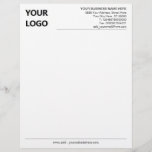 Custom Business Logo Text Personalized Letterhead<br><div class="desc">Custom Colors and Font - Your Business Letterhead with Logo - Add Your Logo - Image / Business Name - Company / Address - Contact Information / more - Resize and move or remove and add elements / image with Customization tool. Choose font / size / color ! Good Luck...</div>