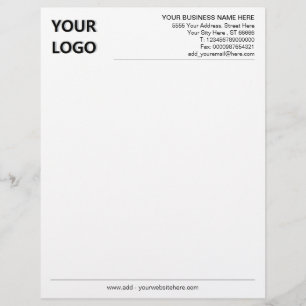 Custom Business Logo Text Personalized Letterhead