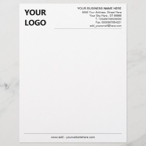 Custom Business Logo Text Personalized Letterhead