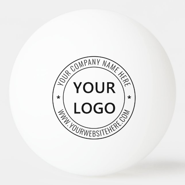 Custom Business Logo Text Ping Pong Balls Example (Front)