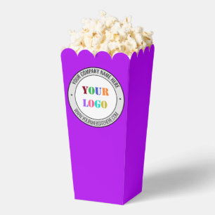 Custom Business Logo Text Popcorn Box Your Colors