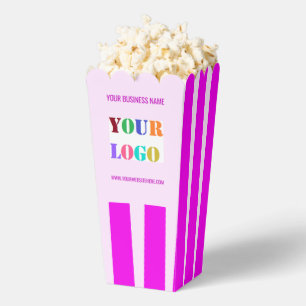 Custom Business Logo Text Popcorn Box Your Colors