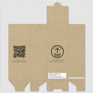 Custom Business Logo Text Promo QR Code Kraft Roasted Coffee