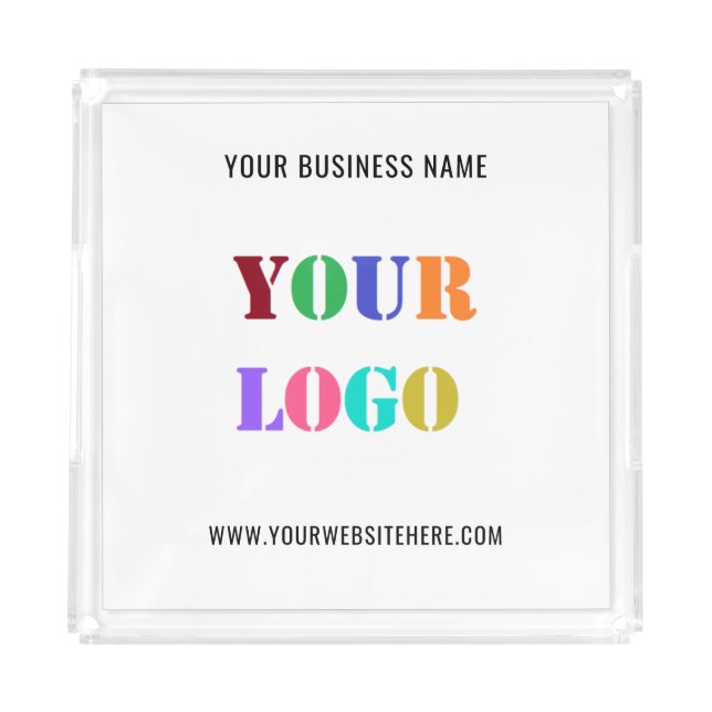 Custom Business Logo Text Promotional Acrylic Tray (Front)