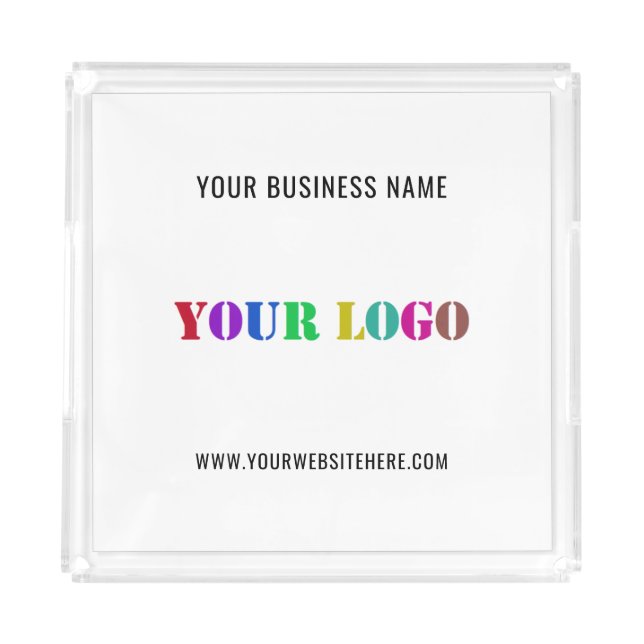 Custom Business Logo Text Promotional Acrylic Tray (Front)