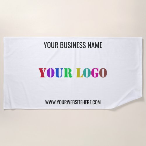 Custom Business Logo Text Promotional Beach Towel