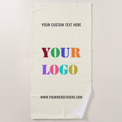 Custom Business Logo Text Promotional Beach Towel