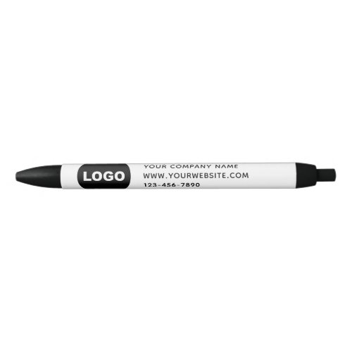 Custom Business Logo Text Promotional  Black Ink Pen