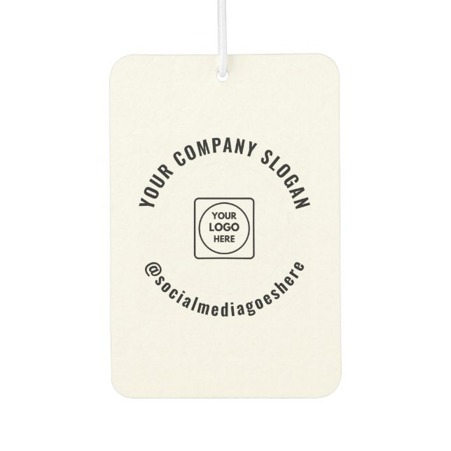 Custom Business Logo Text Promotional Branding Air Freshener (Front)