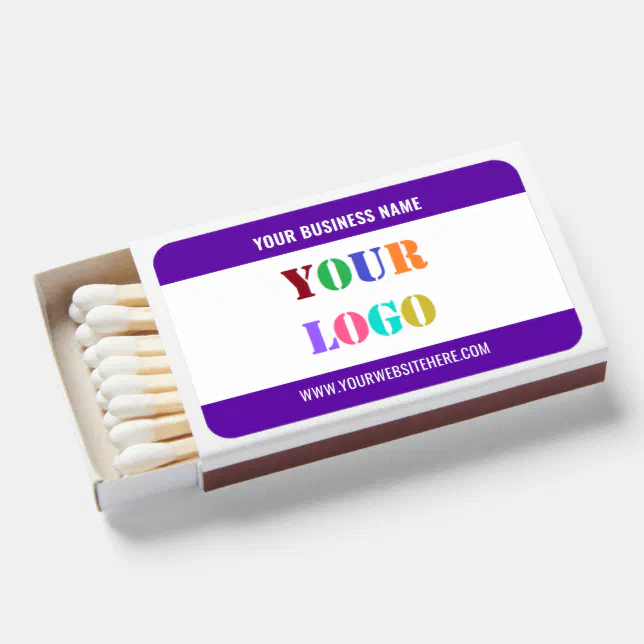 Custom Business Logo Text Promotional Matchboxes | Zazzle