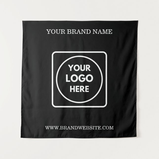 Custom Business Logo Text Promotional Wall  Tapestry (Front)