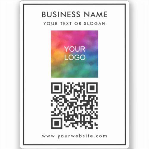 Custom Business Logo Text QR Code Template Best Sticker