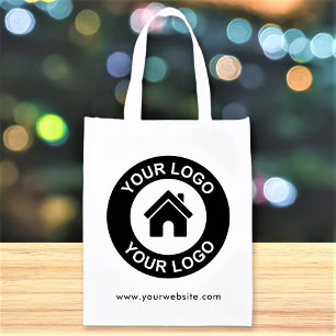 Custom Business Logo Text Reusable Grocery Bag