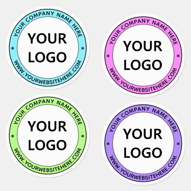 Custom Business Logo Text Round Labels Template (Group)