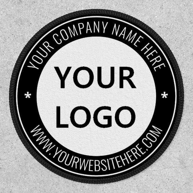 Custom Business Logo Text Round Patch Your Colors (Front)
