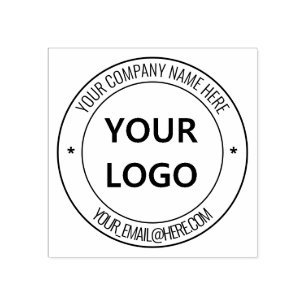 Custom Business Logo Text Round Self-inking Stamp