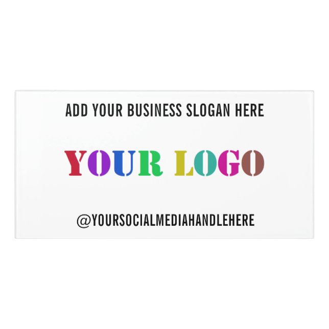 Custom Business Logo Text Social Media Door Sign (Classic Front)