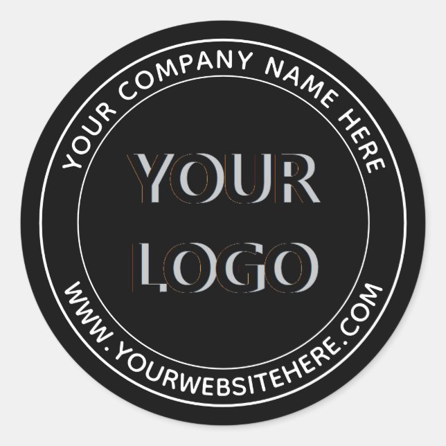 Custom Business Logo Text Stickers Choose Color (Front)