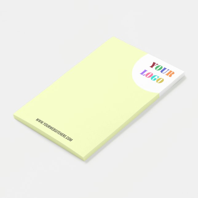 Custom Business Logo Text Sticky Notes Your Colors (Angled)