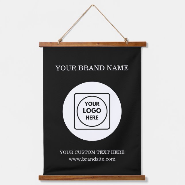 Custom Business Logo Text Wall Branding Template Hanging Tapestry (Front)