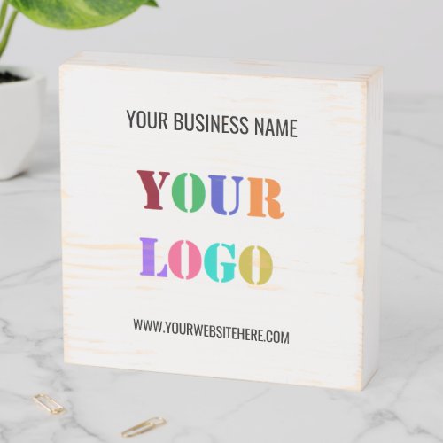 Custom Business Logo Text Wooden Box Sign Gift