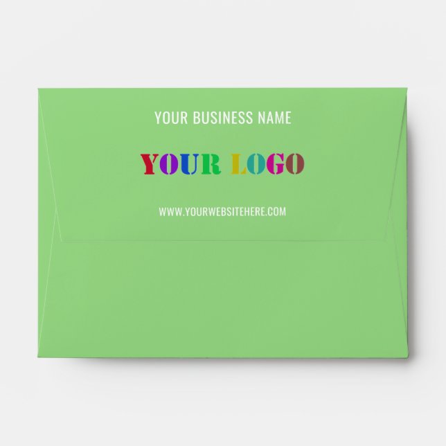 Custom Business Logo Text Your Company Envelopes (Back (Top Flap))