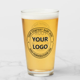 Custom Business Logo Text Your Company Glass