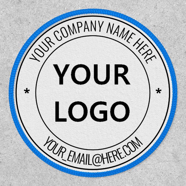 Custom Business Logo Text Your Company Round Patch (Front)