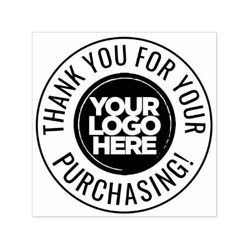 Custom Business Logo Thank You Circle Text Simple Self_inking Stamp