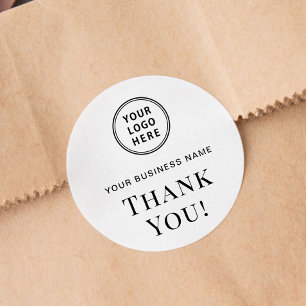 Custom Business Logo Thank You Classic Round Sticker