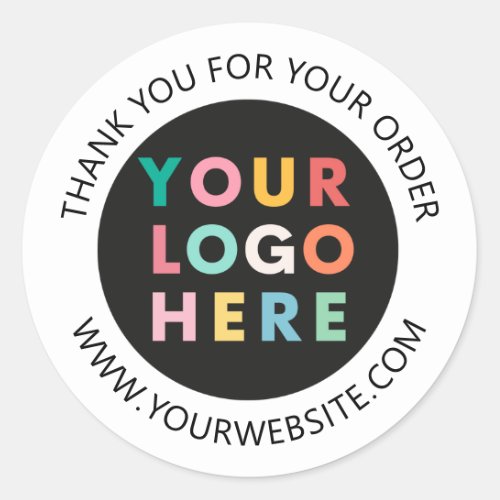 Custom Business Logo Thank You For Your Order Classic Round Sticker