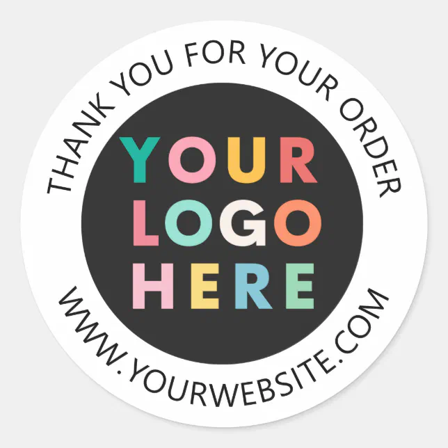 Custom Business Logo Thank You For Your Order Classic Round Sticker ...