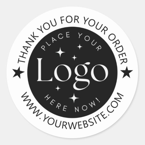 Custom Business Logo Thank You For Your Order Star Classic Round Sticker