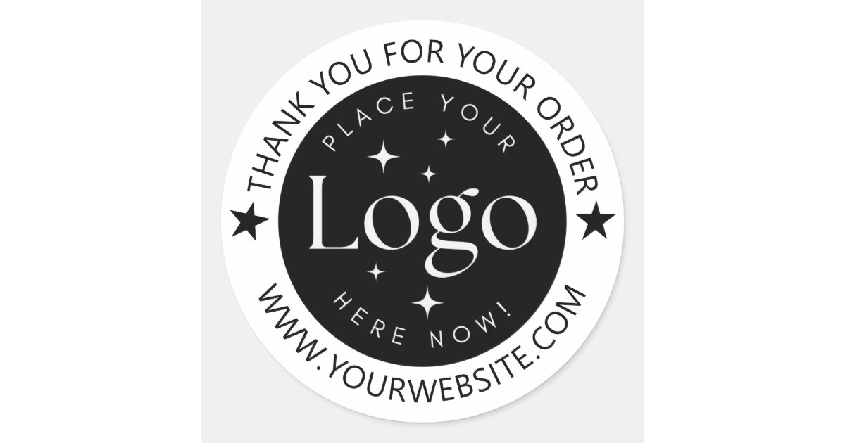 Custom Business Logo Thank You For Your Order Star Classic Round ...