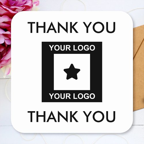 Custom Business Logo Thank You Square Sticker