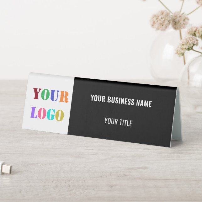 Custom Business Logo Title Name Table Tent Sign (In SItu (Table))