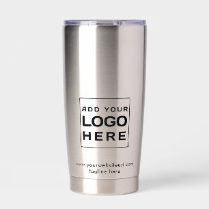 Custom Business Logo Website and Tagline Modern Insulated Tumbler