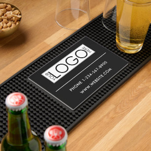 Custom Business Logo Website Professional Black Bar Mat