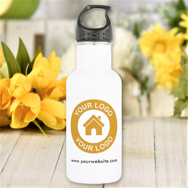 Custom Business Logo Website Promotional Stainless Steel Water Bottle (Creator Uploaded)