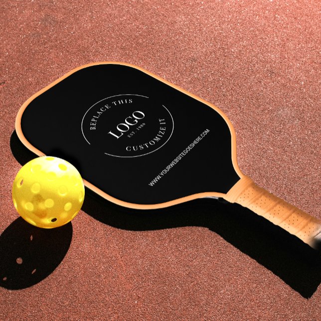 Custom Business logo WEBSITE Simple Promotional Pickleball Paddle (Professional, simple business logo and website Custom Black pickeball paddle.)