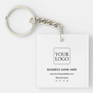 Custom Business Logo Website Social Media Keychain