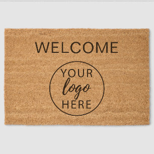 Custom Business Logo Welcome Company Fiber Doormat