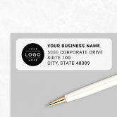 Blush pink holographic floral return address label