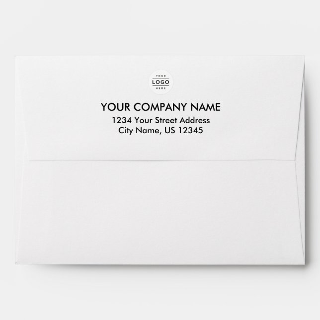 Custom Business Logo White Envelope (Back (Top Flap))