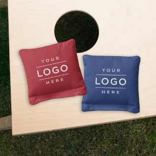 Custom Business Logo White on Color Branded Cornhole Bags
