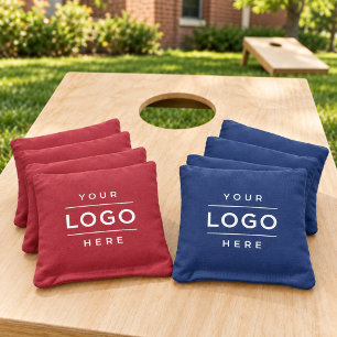 Custom Business Logo White on Color Branded Cornhole Bags