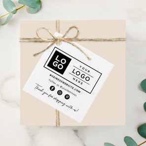 Custom Business Logo White Social Media Favor Tags