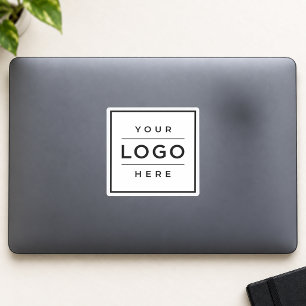 Custom Business Logo White Vinyl Square Sticker