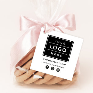 Custom Business Logo White Website Social Favor Tags