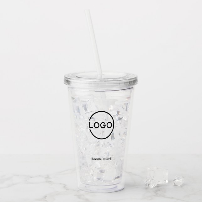 Custom Business Logo with Custom Text Acrylic Tumbler (Front Ice)